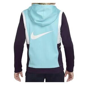 Nike Therma-FIT Elite Big Kids Large Full-Zip Basketball Hoodie Black White Blue